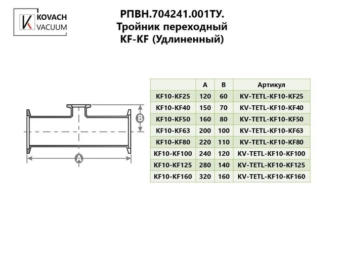 Тройник переходный KF-KF