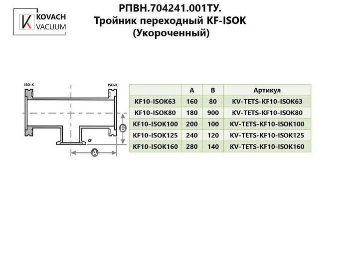 Тройник переходный KF-ISOK