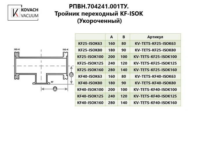 Тройник переходный KF-ISOK