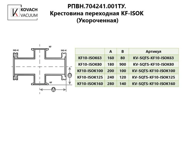 Крестовина переходная KF-ISOK