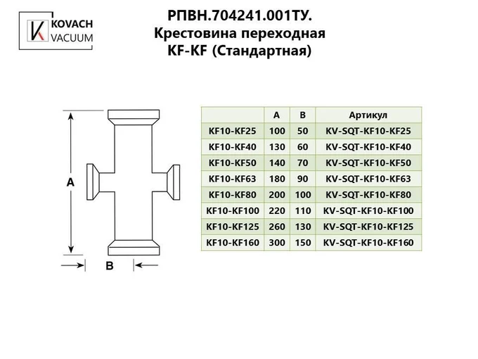 Крестовина переходная KF-KF