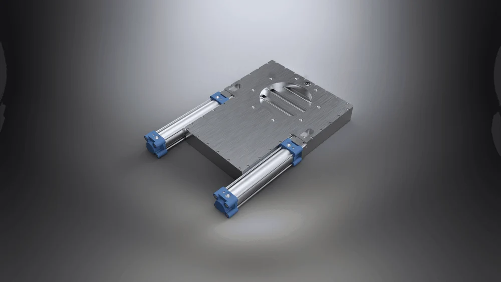 Шиберный затвор двухприводной