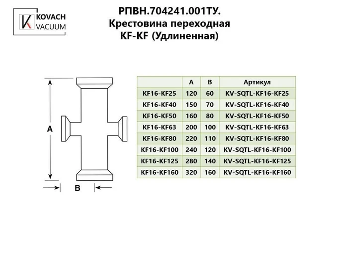 Крестовина переходная KF-KF