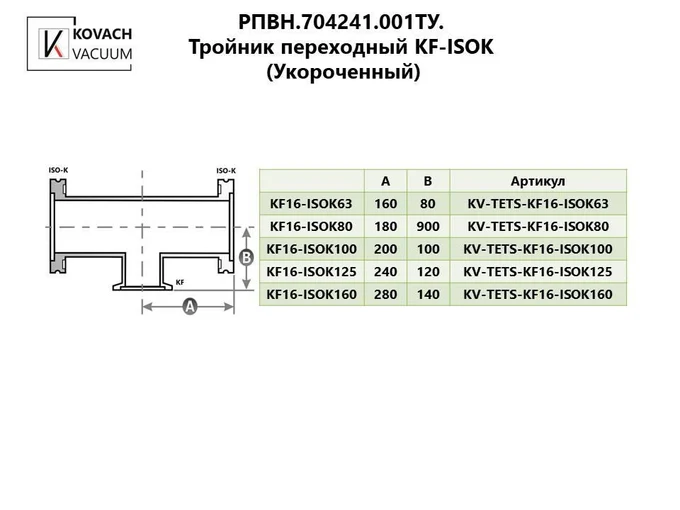 Тройник переходный KF-ISOK