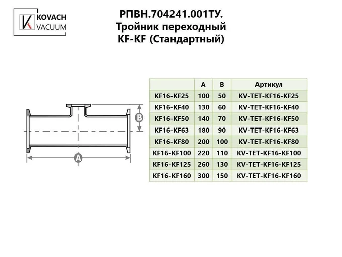 Тройник переходный KF-KF