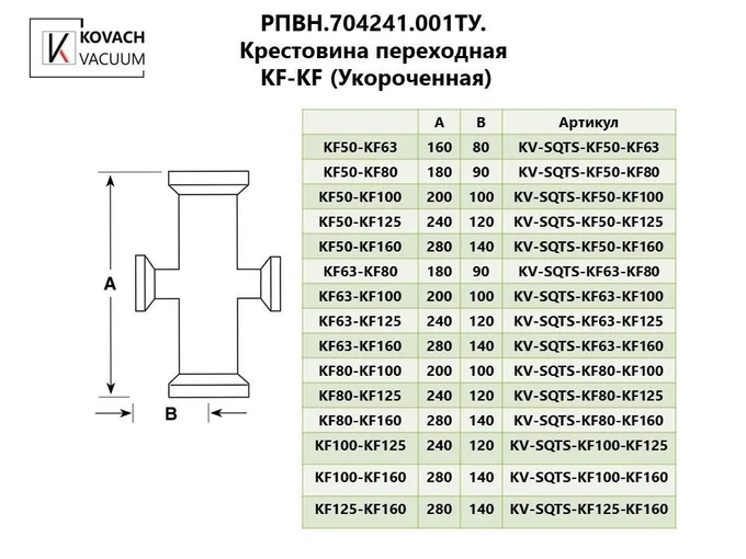 Крестовина переходная KF-KF