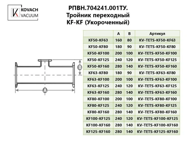 Тройник переходный KF-KF