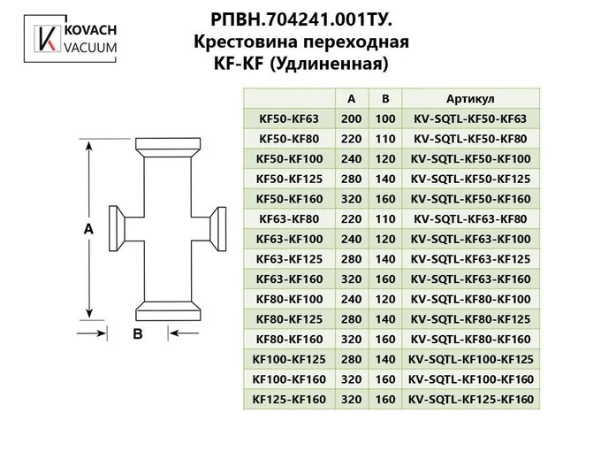 Крестовина переходная KF-KF