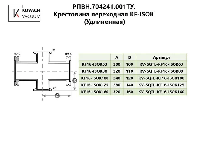 Крестовина переходная KF-ISOK