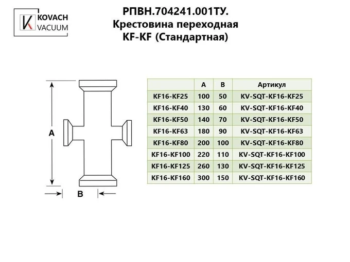 Крестовина переходная KF-KF