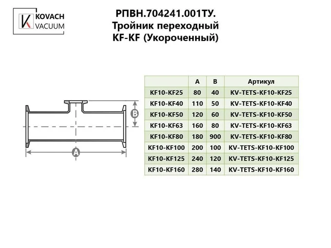 Тройник переходный KF-KF